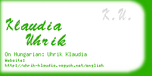 klaudia uhrik business card